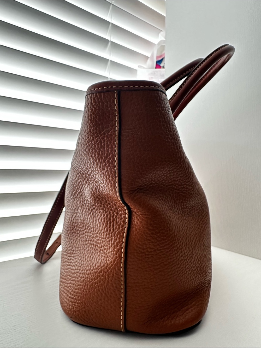 Dooney & Bourke Pebbled Leather Satchel in Cognac - Picture 5 of 11